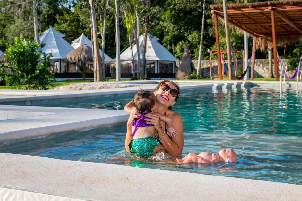 ホテル Xakluum Eco Glampings プエルト・モレロス エクステリア 写真